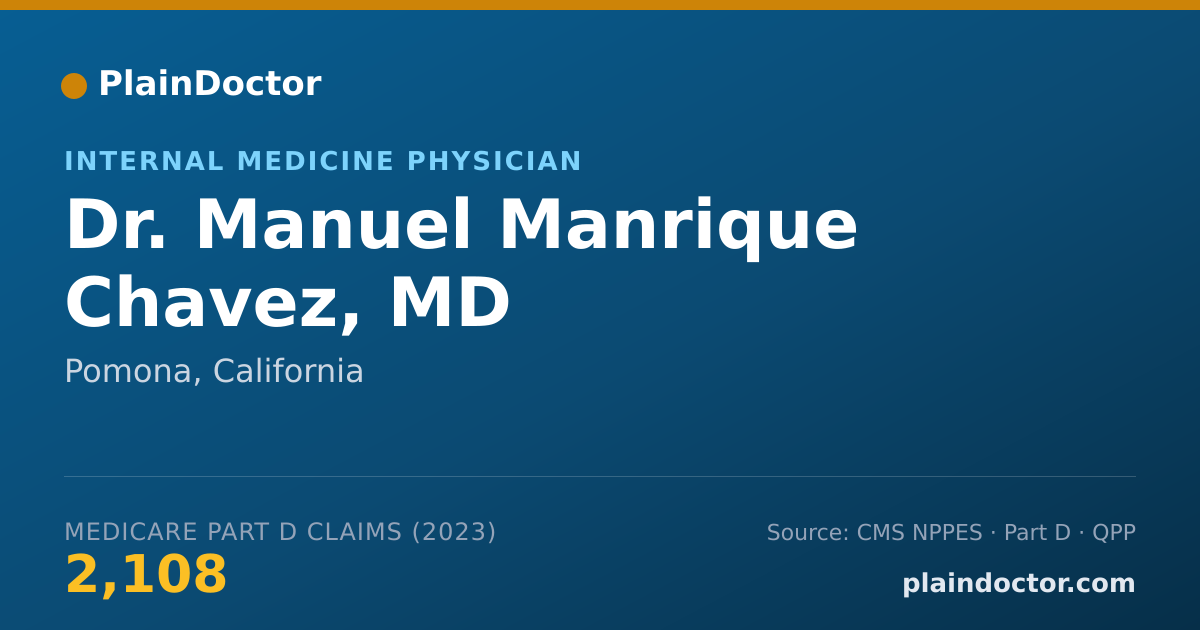 Shareable card for Manuel Manrique Chavez, MD - Internal Medicine Physician, Pomona, CA