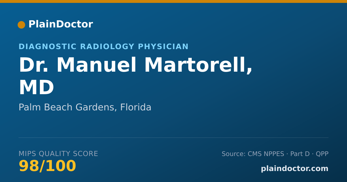 Shareable card for Manuel Martorell, MD - Diagnostic Radiology Physician, Palm Beach Gardens, FL