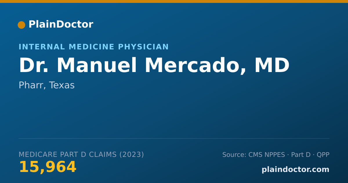 Shareable card for Manuel Mercado, MD - Internal Medicine Physician, Pharr, TX