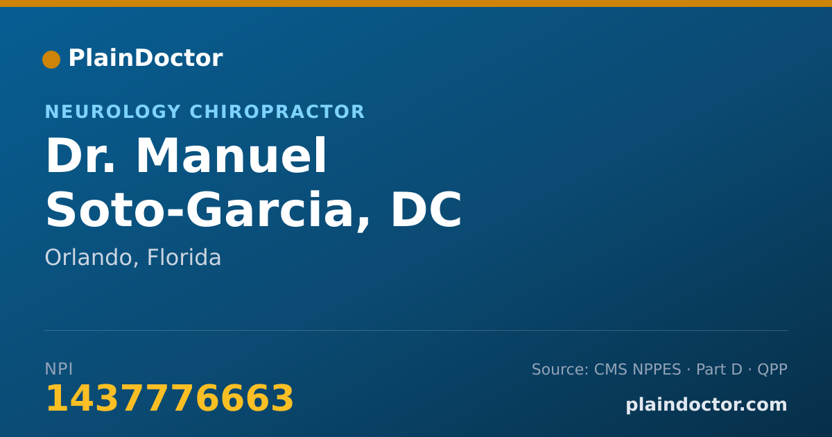 Shareable card for Manuel Soto-Garcia, DC - Neurology Chiropractor, Orlando, FL