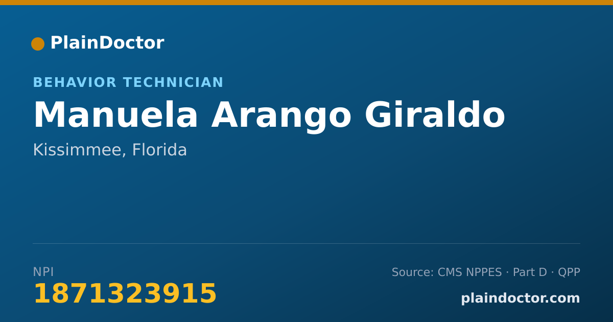 Shareable card for Manuela Arango Giraldo - Behavior Technician, Kissimmee, FL