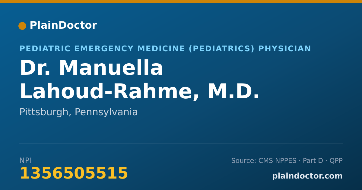 Shareable card for Manuella Lahoud-Rahme, M.D. - Pediatric Emergency Medicine (Pediatrics) Physician, Pittsburgh, PA