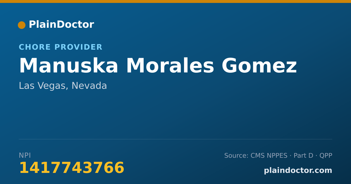 Shareable card for Manuska Morales Gomez - Chore Provider, Las Vegas, NV