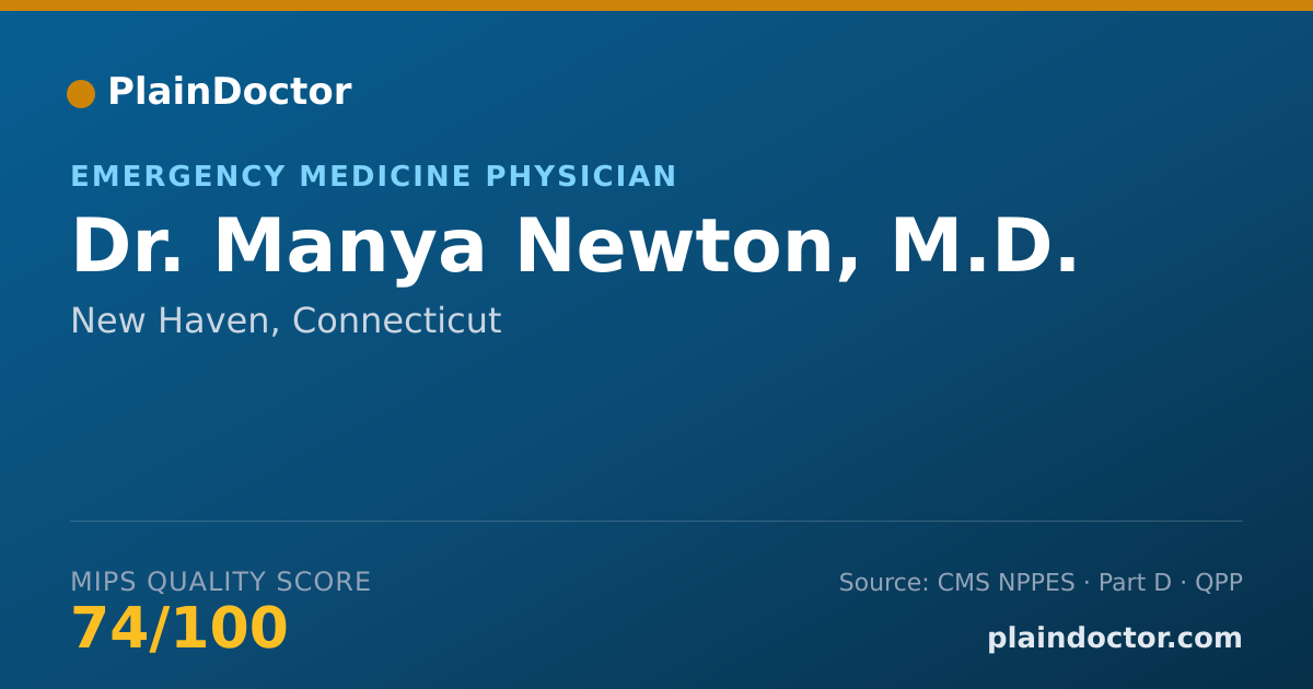 Shareable card for Manya Newton, M.D. - Emergency Medical Services (Emergency Medicine) Physician, New Haven, CT