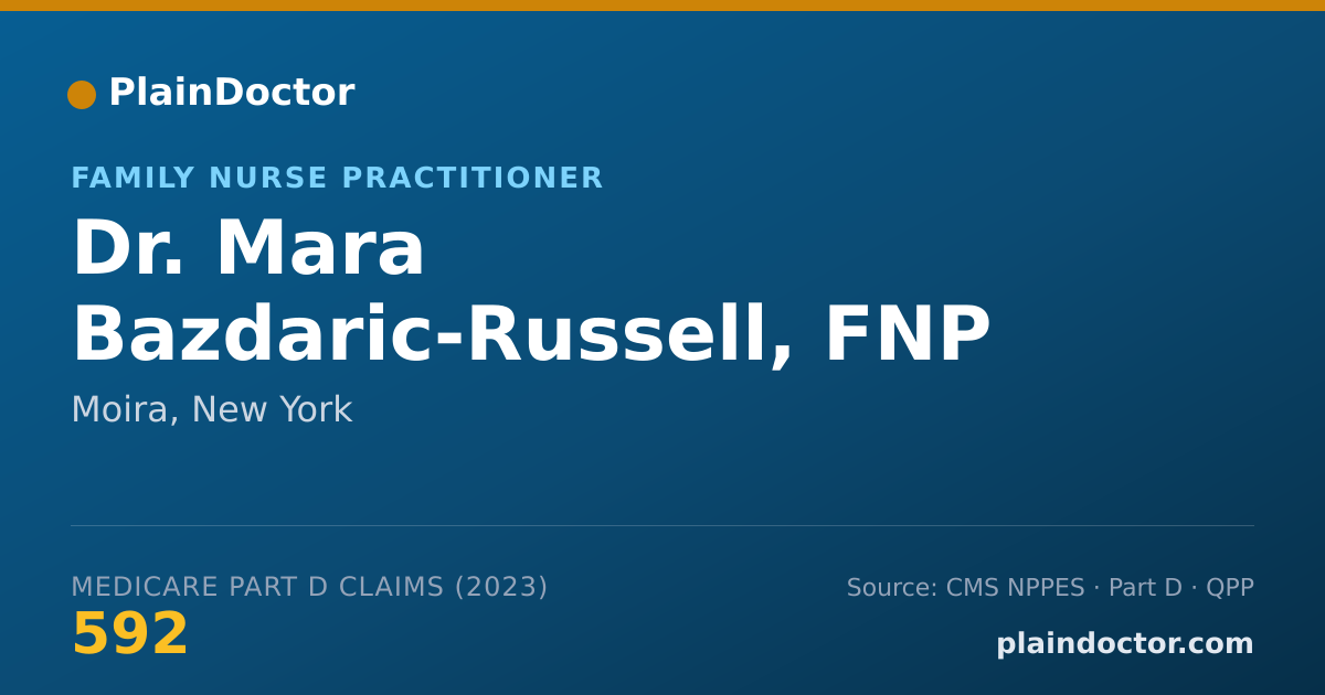 Shareable card for Mara Bazdaric-Russell, FNP - Family Nurse Practitioner, Moira, NY