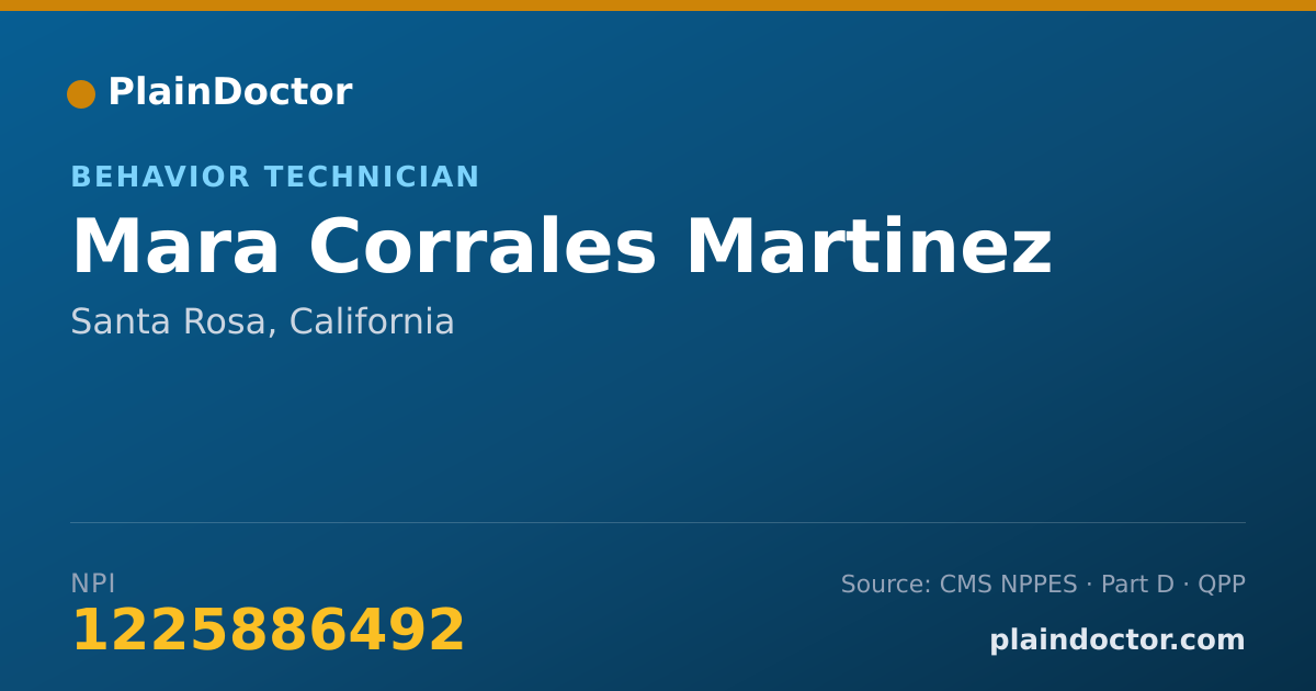 Shareable card for Mara Corrales Martinez - Behavior Technician, Santa Rosa, CA
