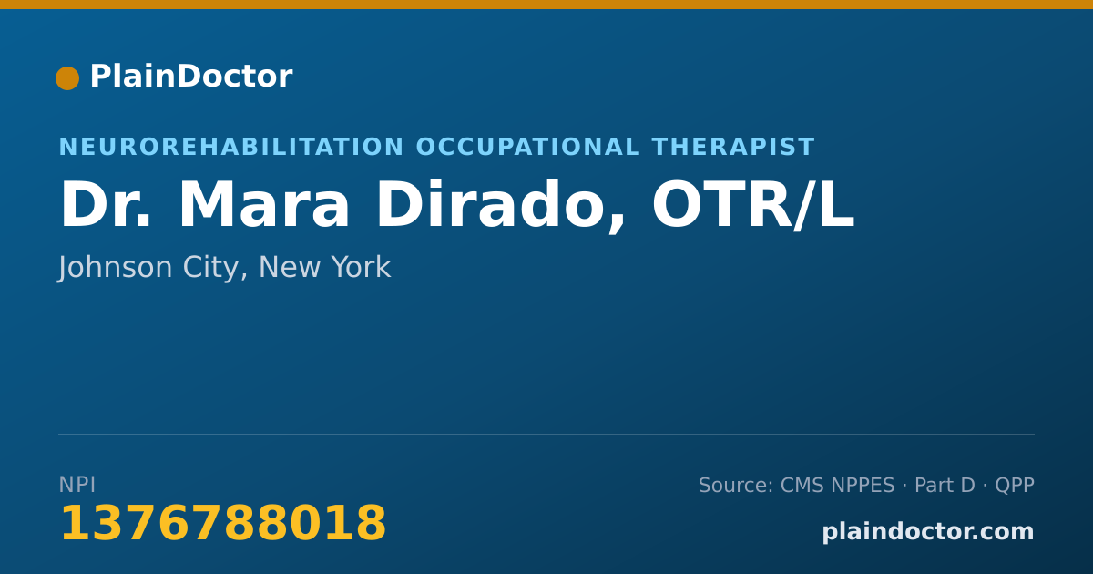 Shareable card for Mara Dirado, OTR/L - Neurorehabilitation Occupational Therapist, Johnson City, NY