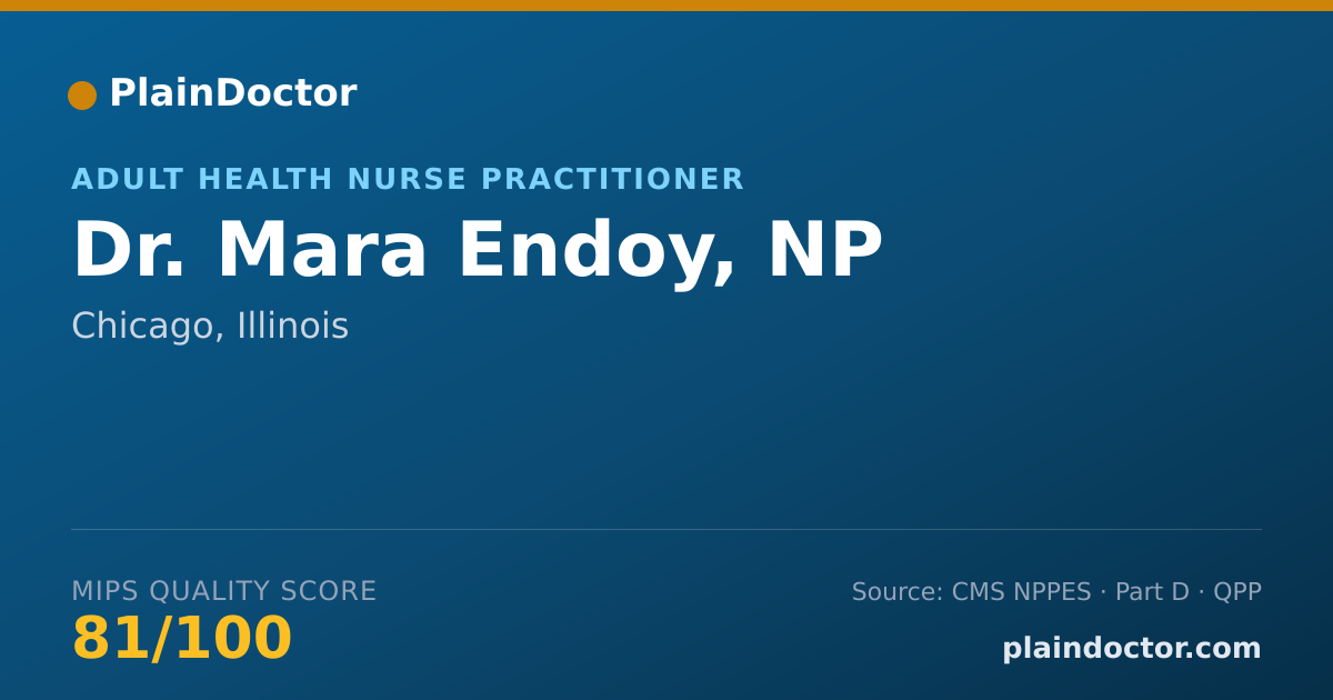Shareable card for Mara Endoy, NP - Adult Health Nurse Practitioner, Chicago, IL