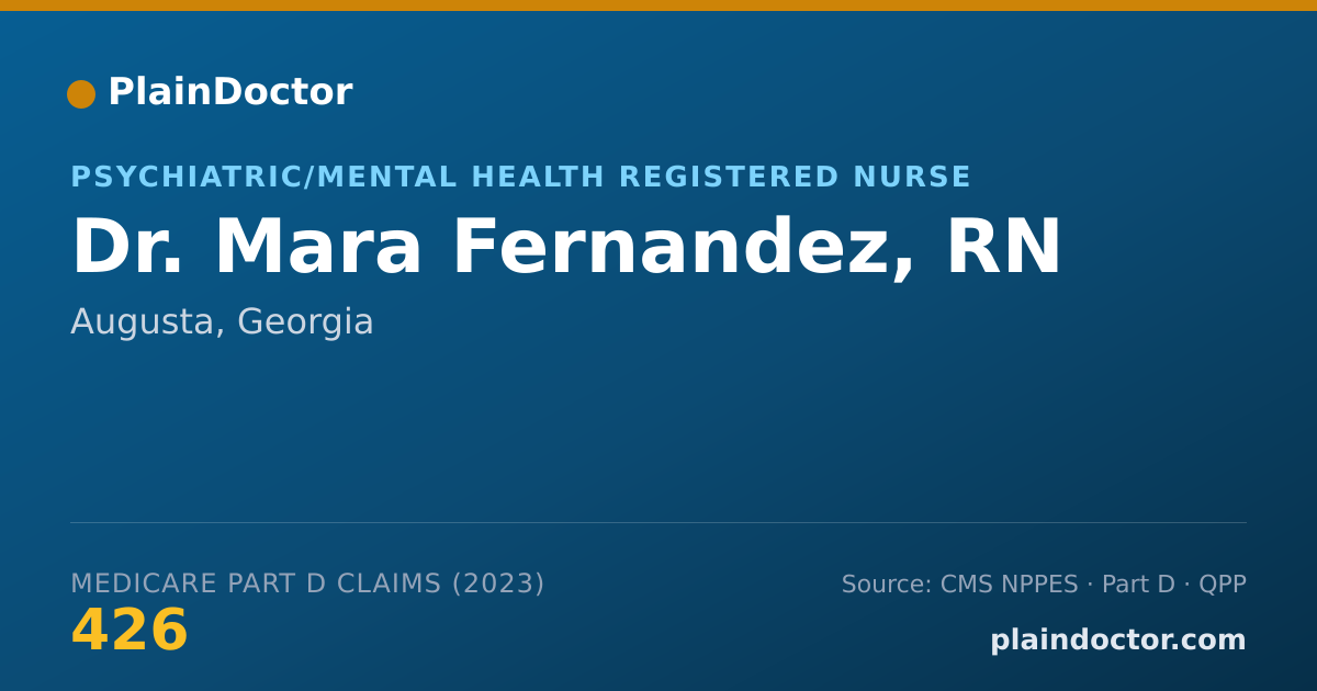 Shareable card for Mara Fernandez, RN - Psychiatric/Mental Health Registered Nurse, Augusta, GA