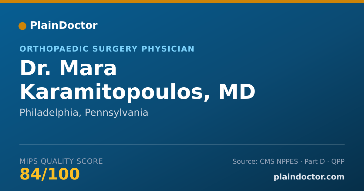 Shareable card for Mara Karamitopoulos, MD - Orthopaedic Surgery Physician, Philadelphia, PA