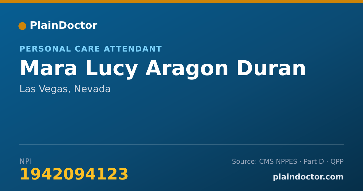 Shareable card for Mara Lucy Aragon Duran - Personal Care Attendant, Las Vegas, NV