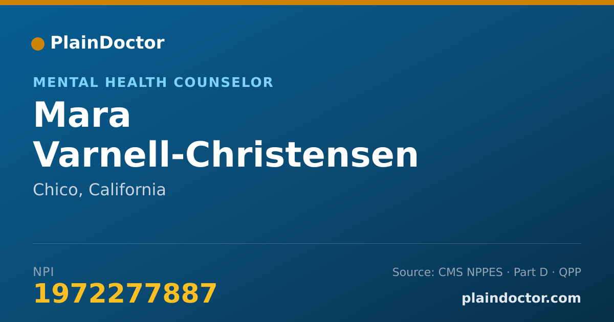 Shareable card for Mara Varnell-Christensen - Mental Health Counselor, Chico, CA