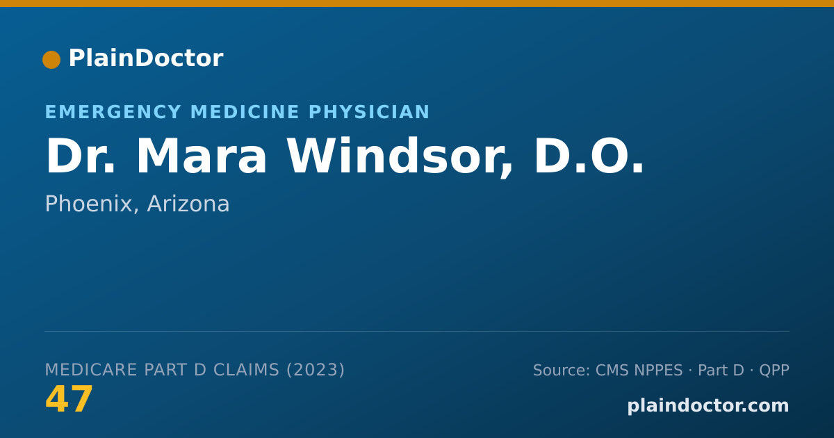 Shareable card for Mara Windsor, D.O. - Emergency Medicine Physician, Phoenix, AZ