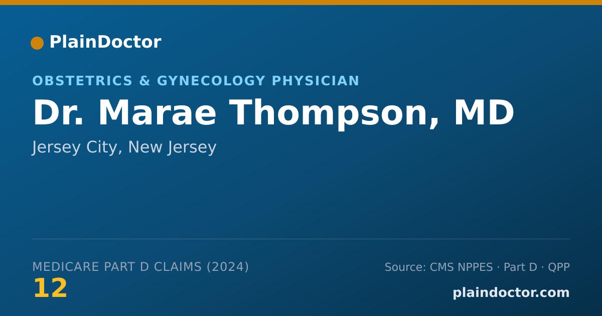 Shareable card for Marae Thompson, MD - Obstetrics & Gynecology Physician, Jersey City, NJ