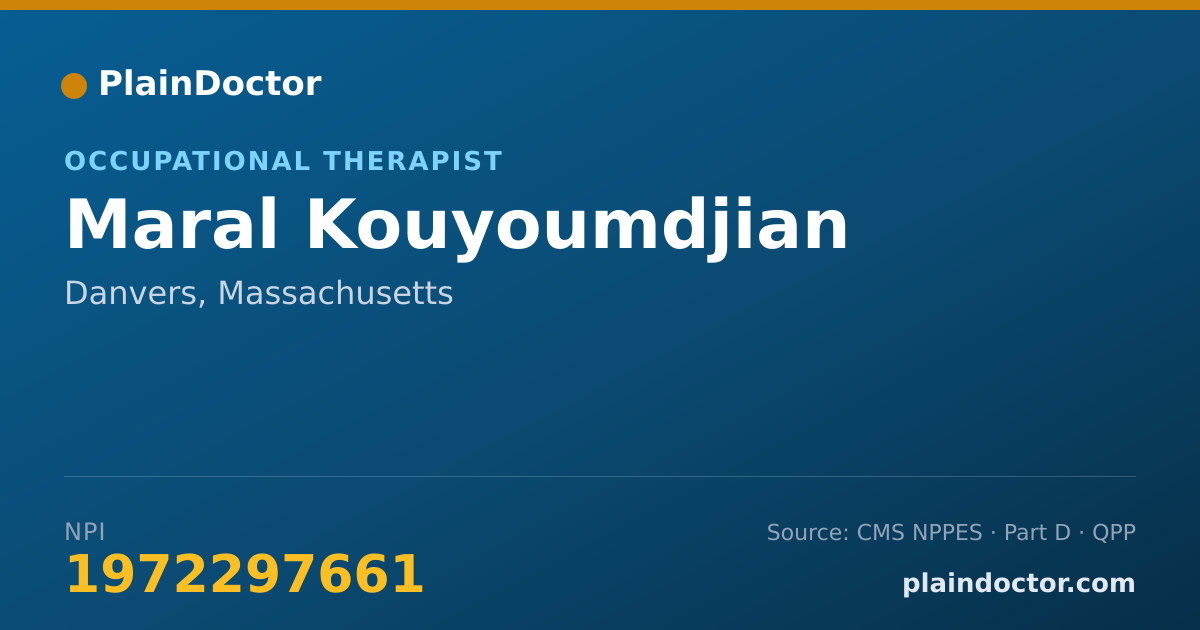 Shareable card for Maral Kouyoumdjian - Occupational Therapist, Danvers, MA