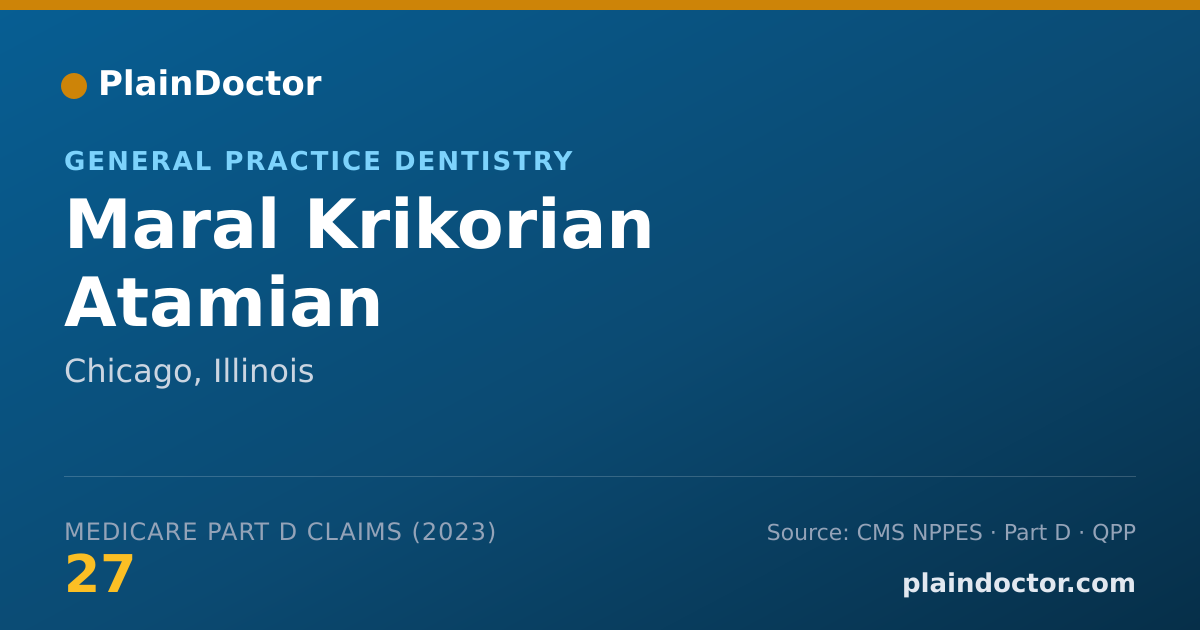 Shareable card for Maral Krikorian Atamian - General Practice Dentistry, Chicago, IL