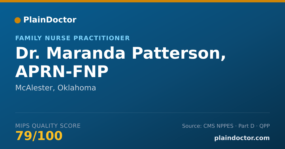 Shareable card for Maranda Patterson, APRN-FNP - Family Nurse Practitioner, McAlester, OK