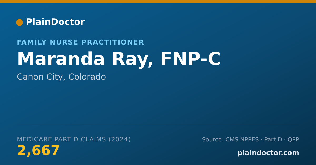 Shareable card for Maranda Ray, FNP-C - Family Nurse Practitioner, Canon City, CO