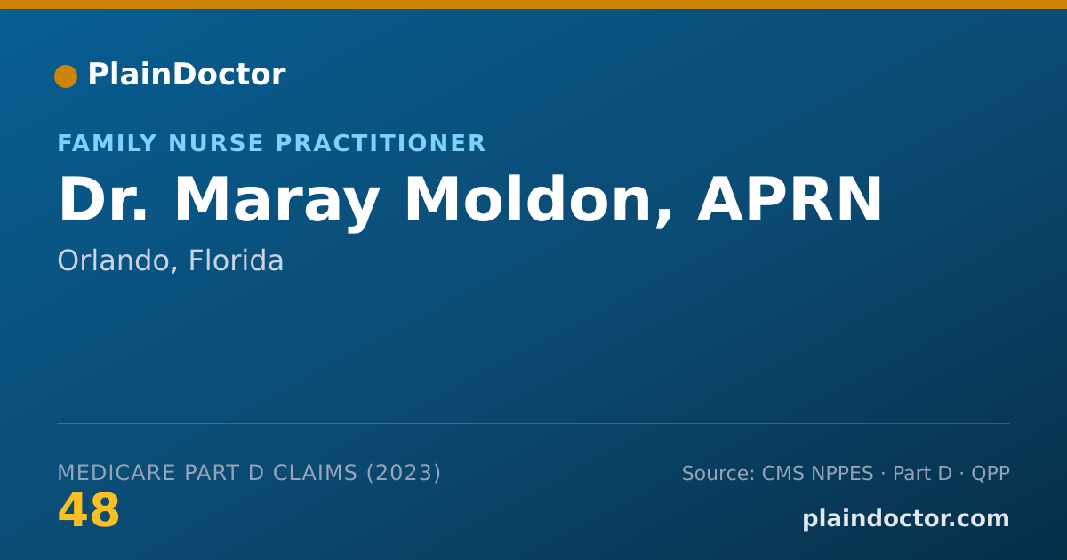 Shareable card for Maray Moldon, APRN - Family Nurse Practitioner, Orlando, FL