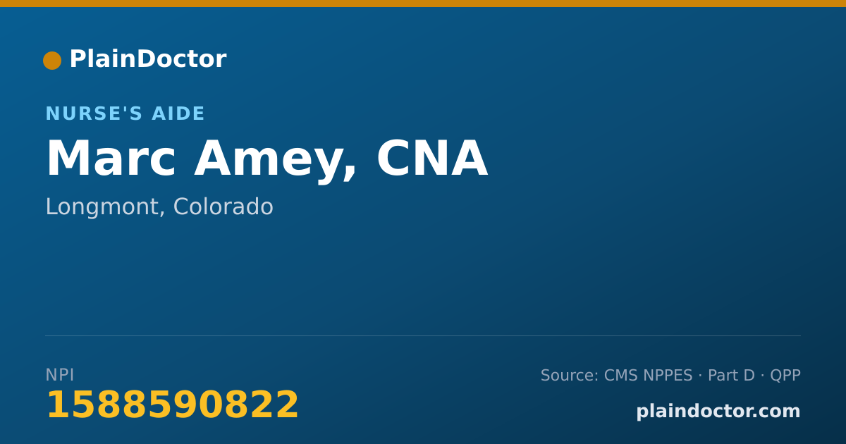 Shareable card for Marc Amey, CNA - Nurse's Aide, Longmont, CO
