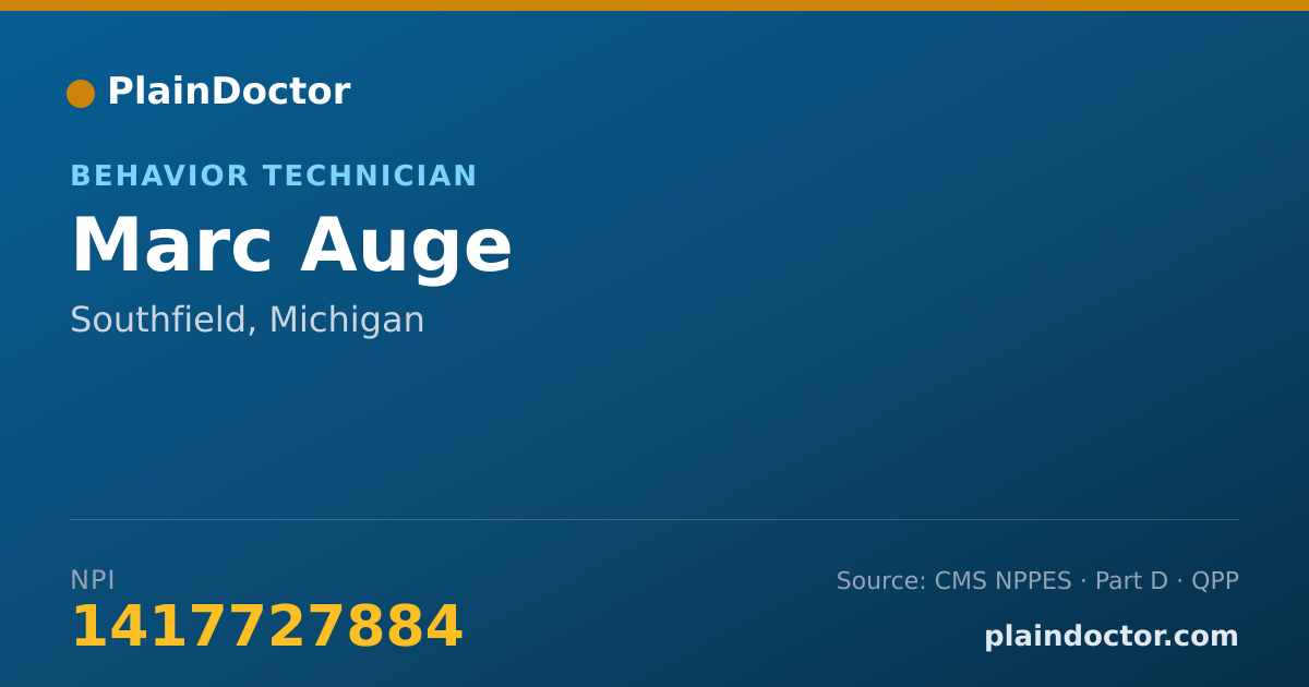 Shareable card for Marc Auge - Behavior Technician, Southfield, MI