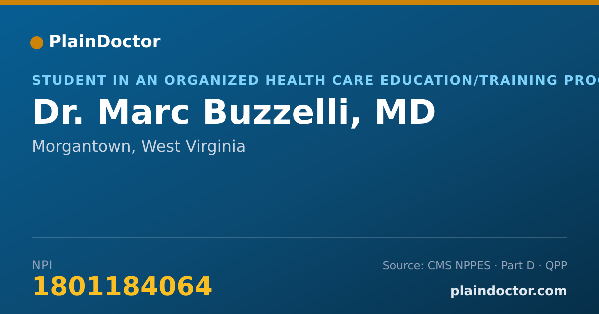 Shareable card for Marc Buzzelli, MD - Student in an Organized Health Care Education/Training Program, Morgantown, WV