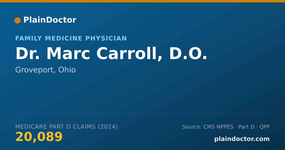 Shareable card for Marc Carroll, D.O. - Family Medicine Physician, Groveport, OH