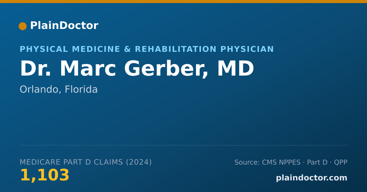 Shareable card for Marc Gerber, MD - Physical Medicine & Rehabilitation Physician, Orlando, FL