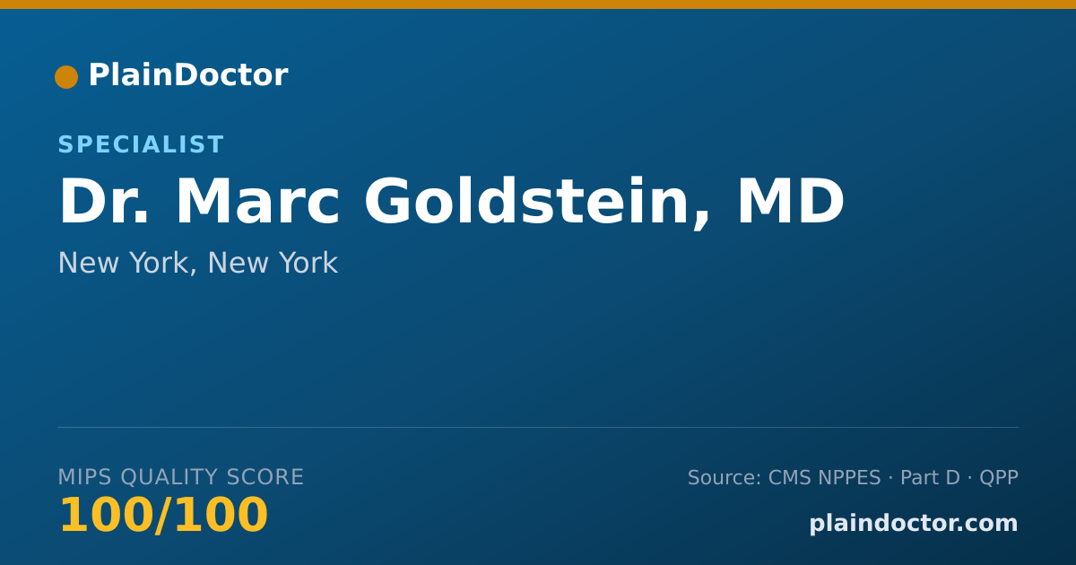 Shareable card for Marc Goldstein, MD - Specialist, New York, NY