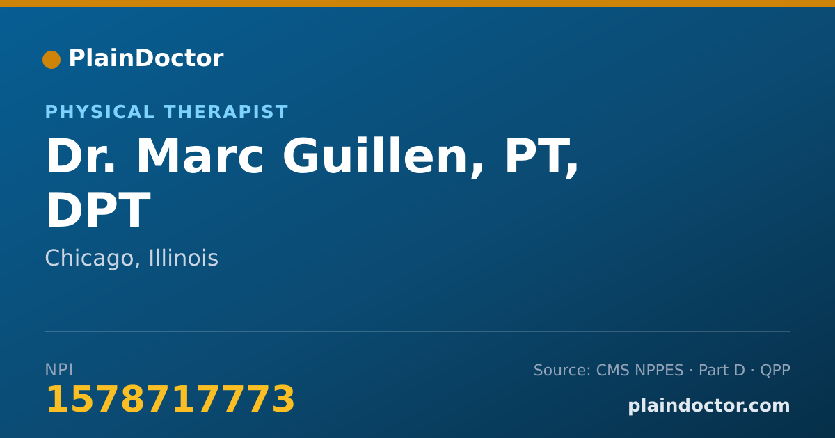 Shareable card for Marc Guillen, PT, DPT - Physical Therapist, Chicago, IL