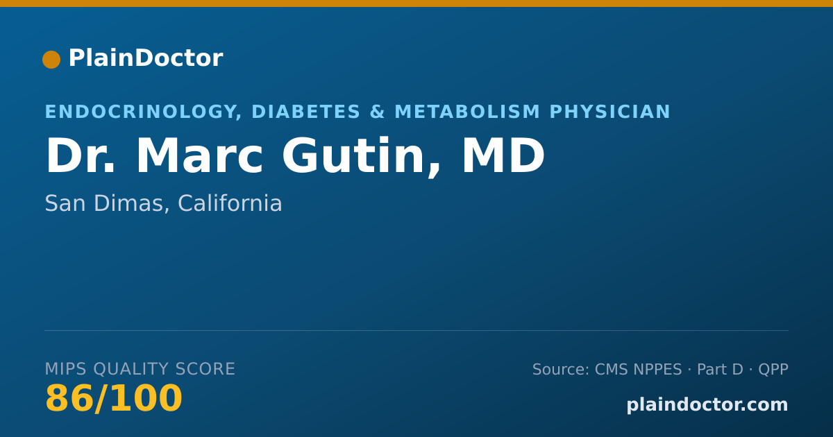Shareable card for Marc Gutin, MD - Endocrinology, Diabetes & Metabolism Physician, San Dimas, CA