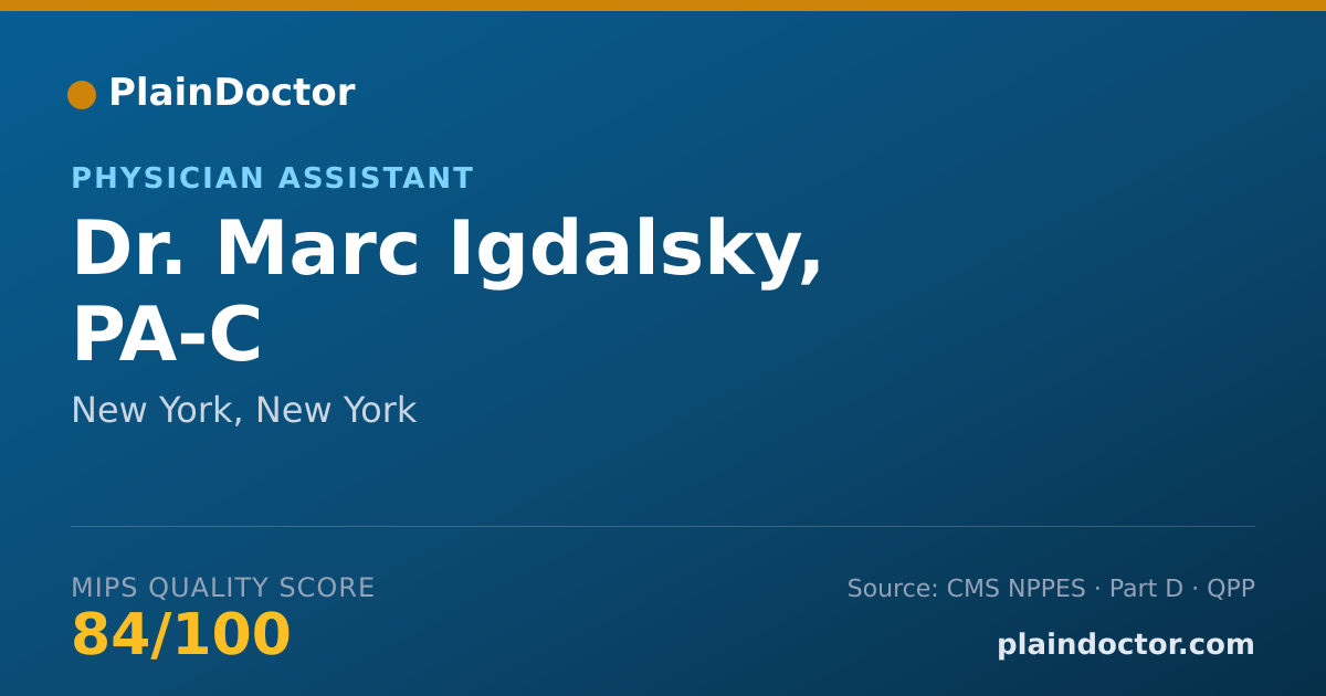 Shareable card for Marc Igdalsky, PA-C - Physician Assistant, New York, NY
