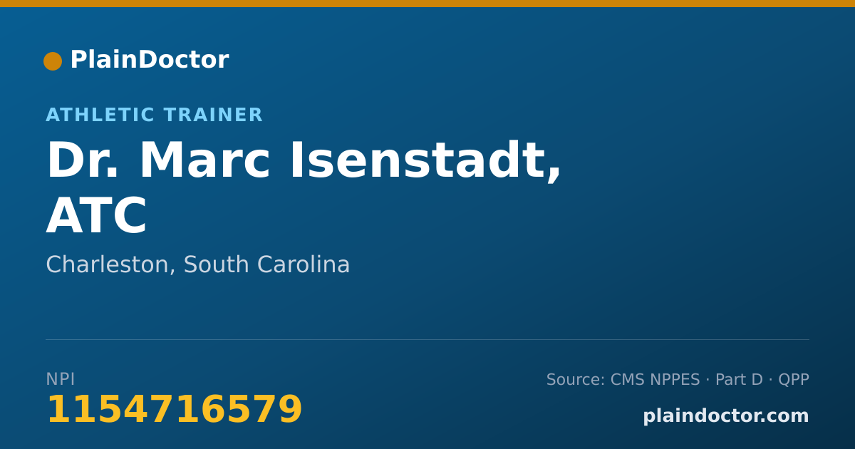 Shareable card for Marc Isenstadt, ATC - Athletic Trainer, Charleston, SC