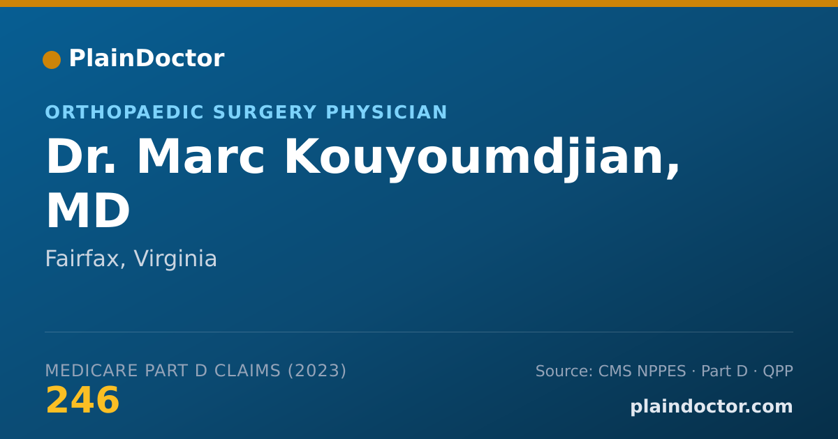 Shareable card for Marc Kouyoumdjian, MD - Orthopaedic Surgery Physician, Fairfax, VA