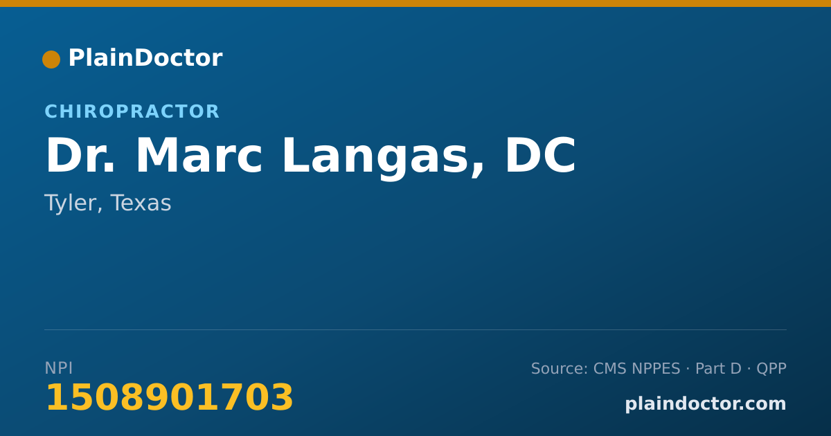 Shareable card for Marc Langas, DC - Chiropractor, Tyler, TX