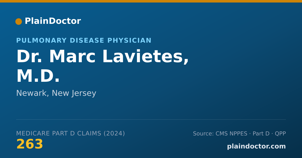 Shareable card for Marc Lavietes, M.D. - Pulmonary Disease Physician, Newark, NJ