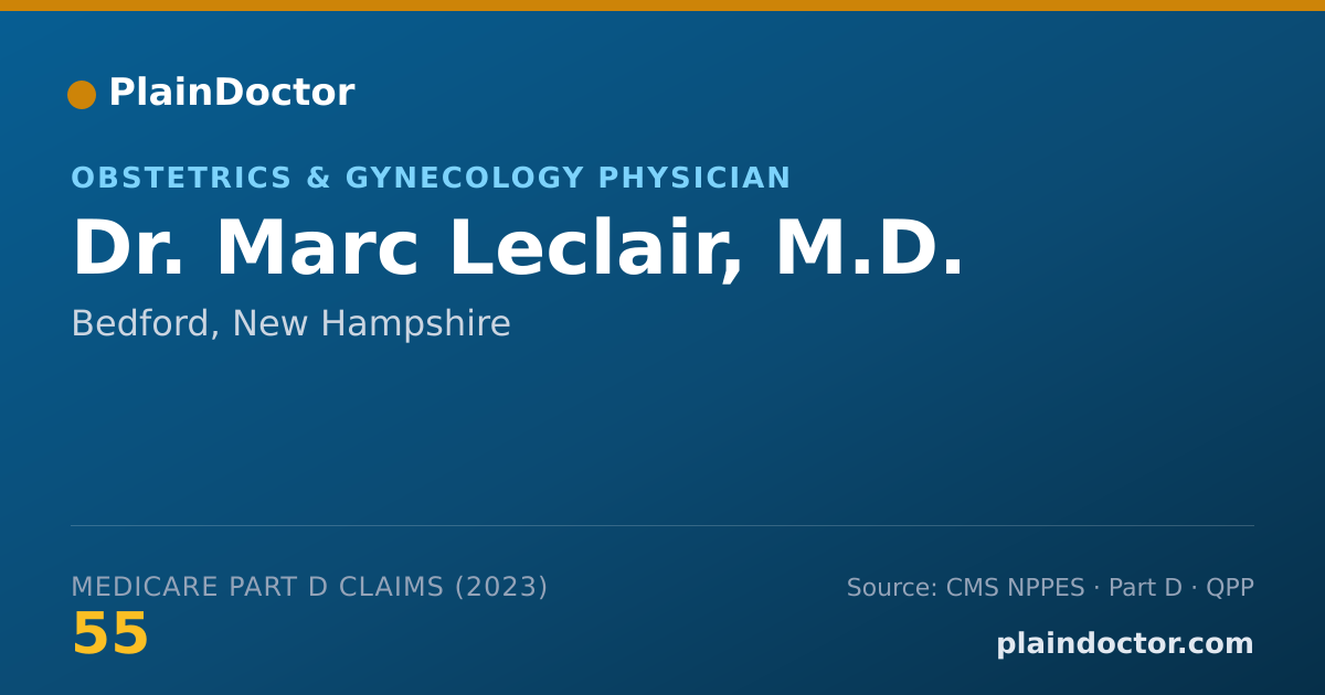 Shareable card for Marc Leclair, M.D. - Obstetrics & Gynecology Physician, Bedford, NH
