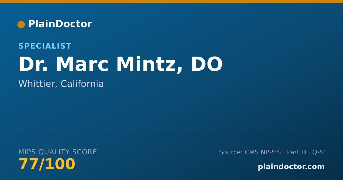 Shareable card for Marc Mintz, DO - Specialist, Whittier, CA