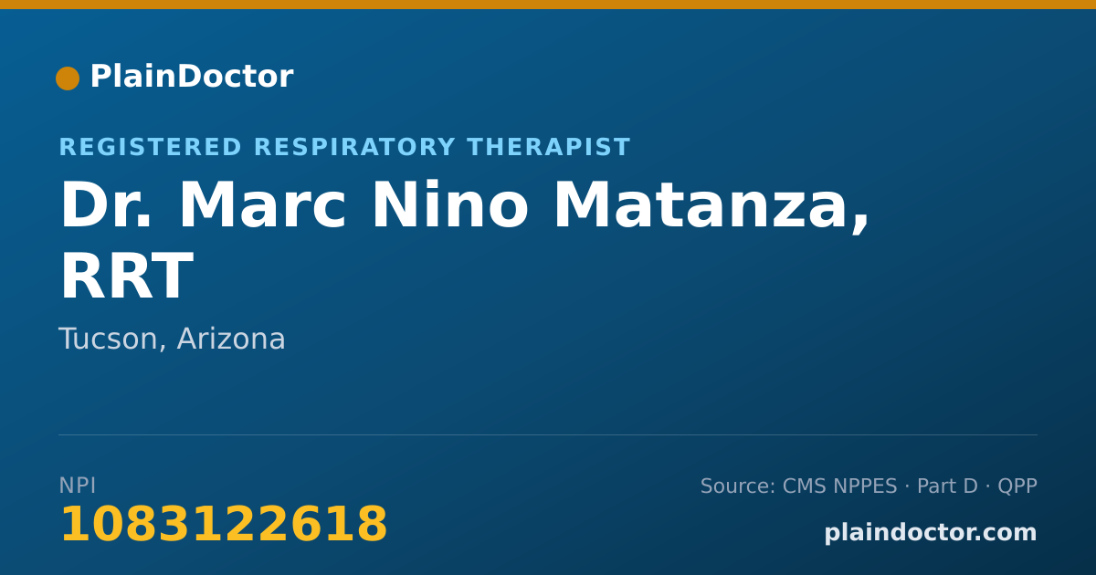 Shareable card for Marc Nino Matanza, RRT - Registered Respiratory Therapist, Tucson, AZ
