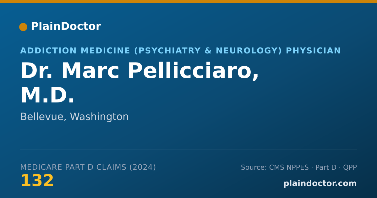 Shareable card for Marc Pellicciaro, M.D. - Addiction Medicine (Psychiatry & Neurology) Physician, Bellevue, WA
