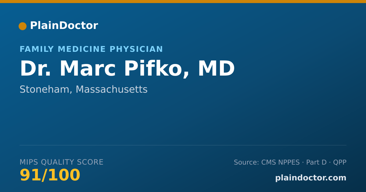 Shareable card for Marc Pifko, MD - Family Medicine Physician, Stoneham, MA