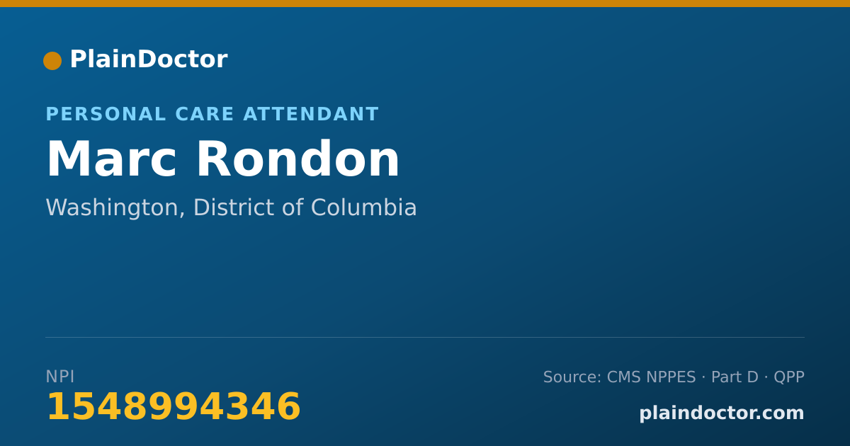 Shareable card for Marc Rondon - Personal Care Attendant, Washington, DC