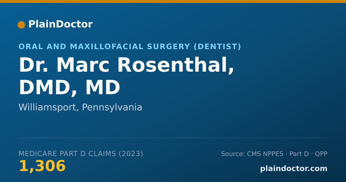 Shareable card for Marc Rosenthal, DMD, MD - Oral and Maxillofacial Surgery (Dentist), Williamsport, PA