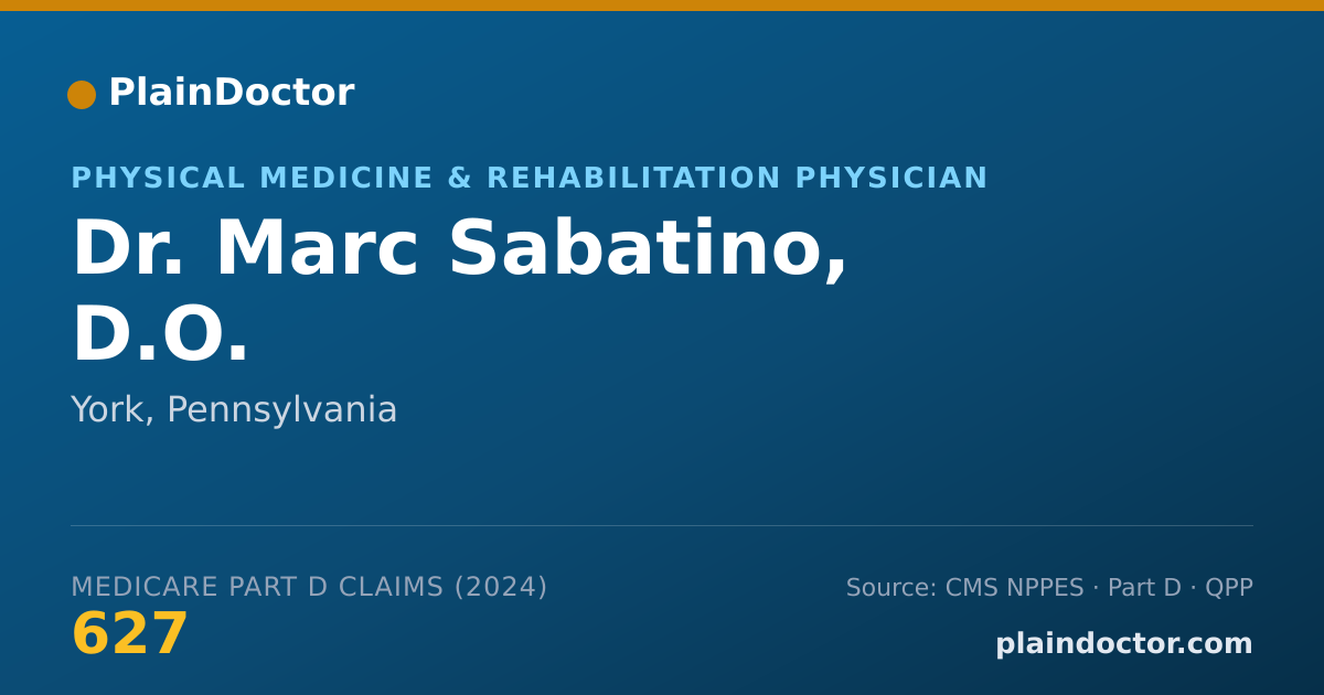 Shareable card for Marc Sabatino, D.O. - Physical Medicine & Rehabilitation Physician, York, PA
