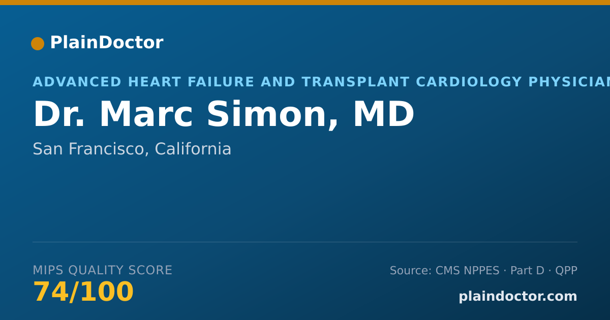 Shareable card for Marc Simon, MD - Specialist, San Francisco, CA