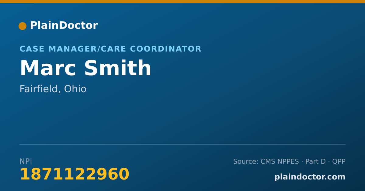 Shareable card for Marc Smith - Case Manager/Care Coordinator, Fairfield, OH