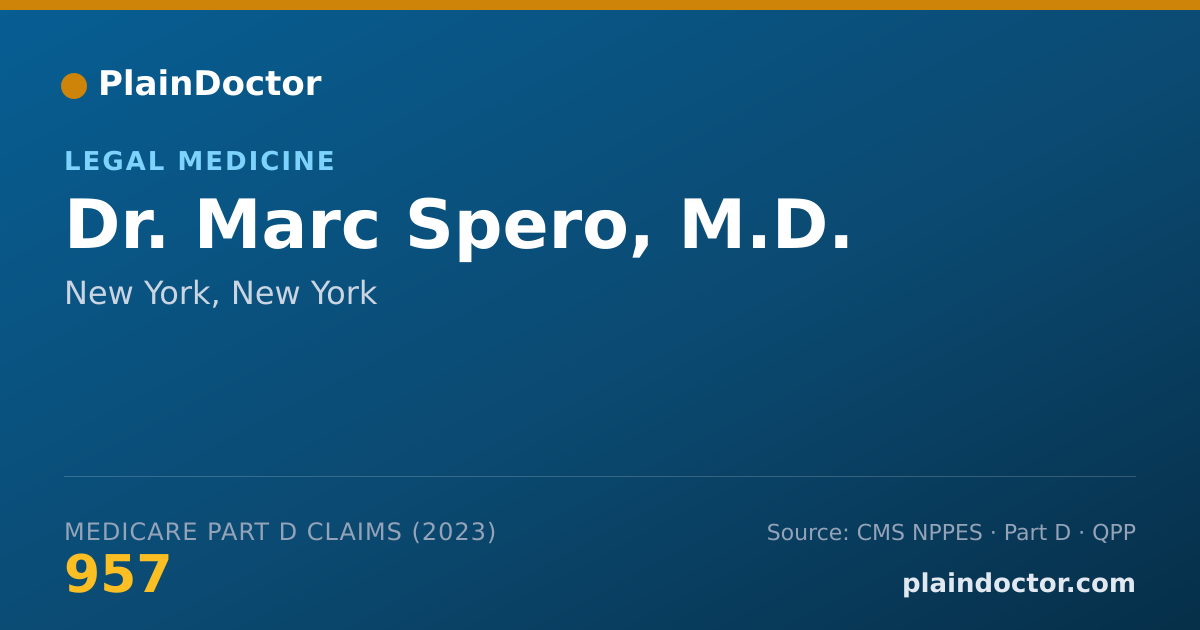 Shareable card for Marc Spero, M.D. - Legal Medicine, New York, NY