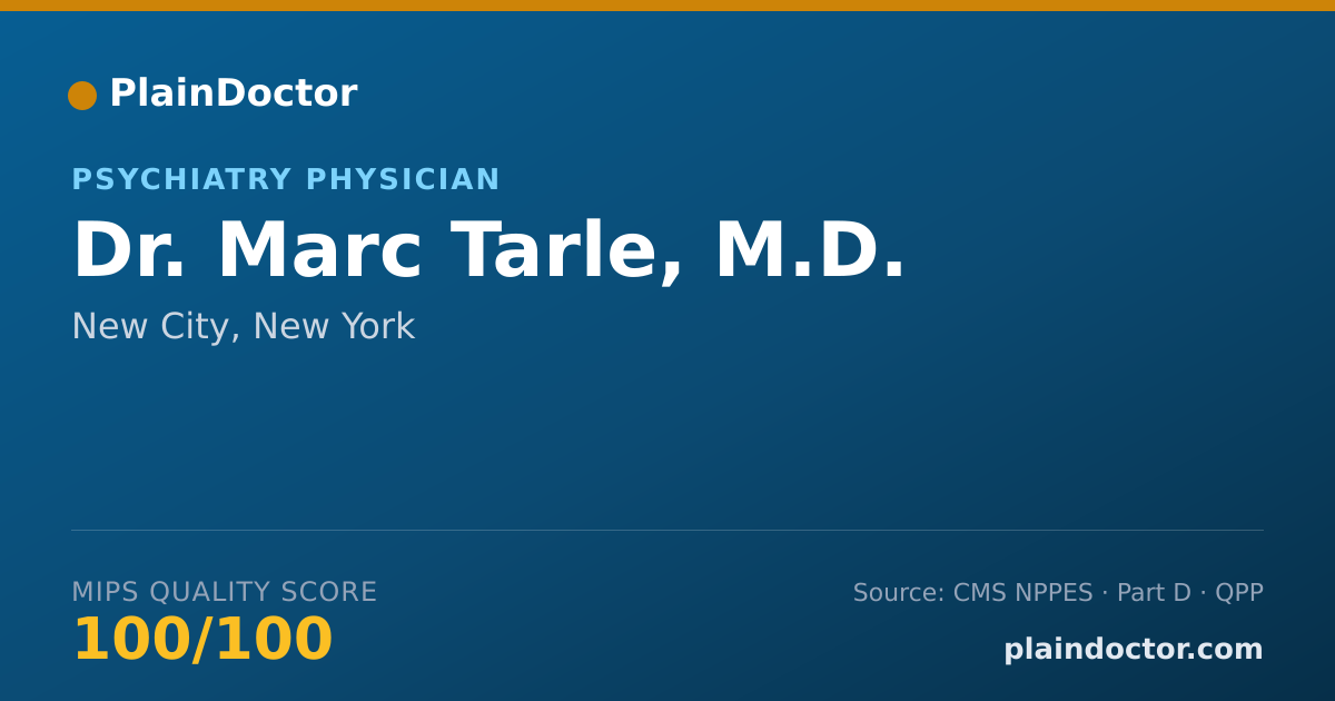 Shareable card for Marc Tarle, M.D. - Psychiatry Physician, New City, NY