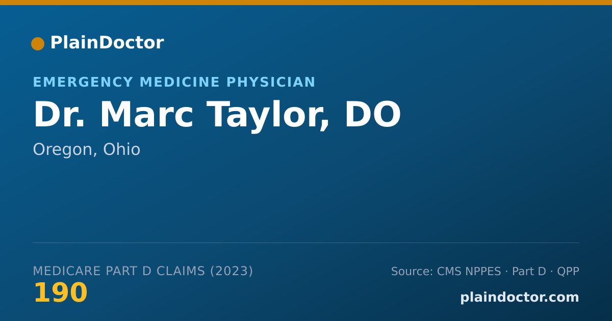 Shareable card for Marc Taylor, DO - Emergency Medicine Physician, Oregon, OH