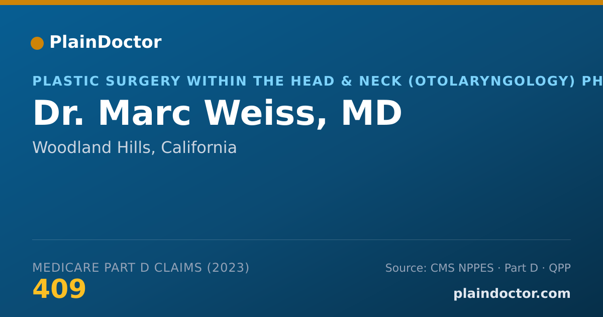 Shareable card for Marc Weiss, MD - Plastic Surgery within the Head & Neck (Otolaryngology) Physician, Woodland Hills, CA